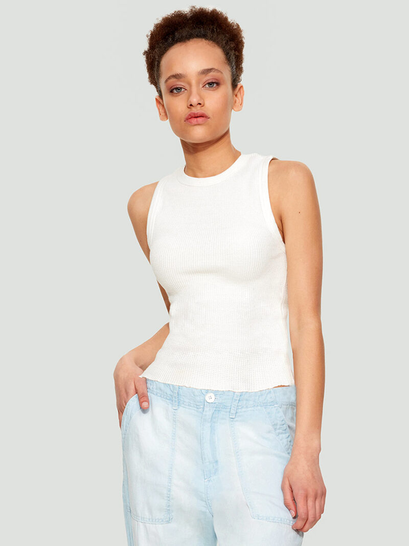 Dex tank top 2124302D in waffle mesh off white color