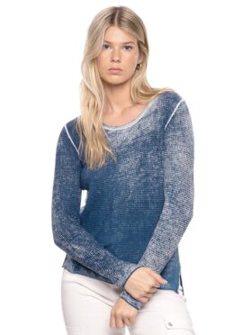 Chandail CyC 231-1520 manches longues en tricot bleu
