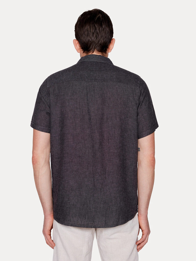 Projek Raw 142210 linen shirt with 1 pocket charcoal color