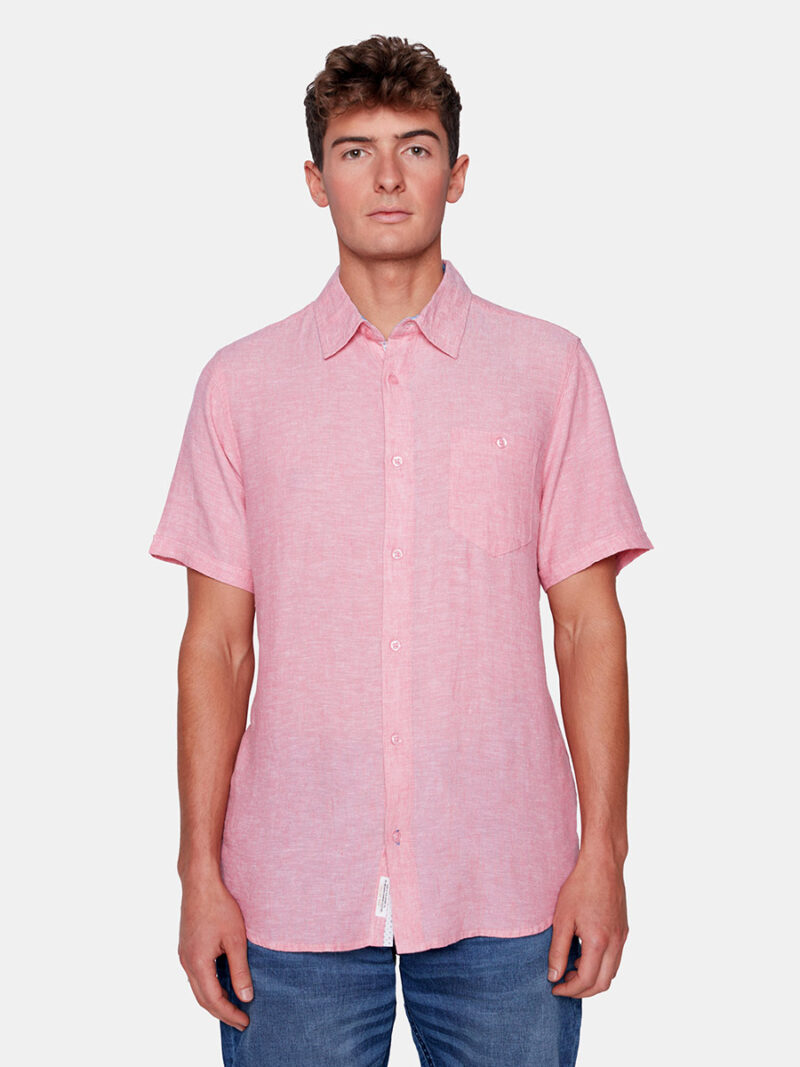 Projek Raw 142210 linen shirt with 1 pocket pink color