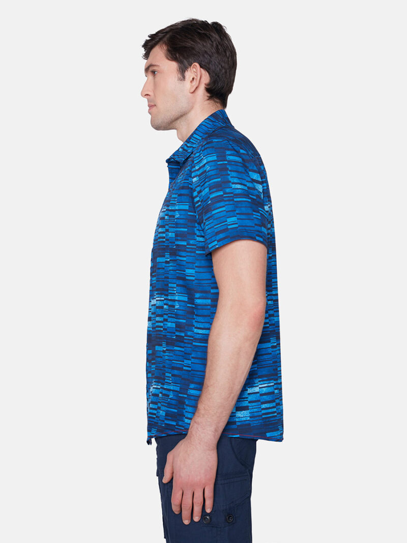 Projek Raw 142235 stretchy and comfortable printed short sleeves shirt blue color