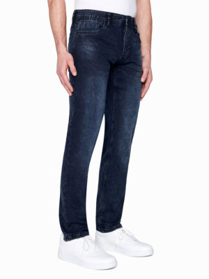 Jeans Projek Raw 142481 coupe Baru régulière en denim extensible et confortable bleu-noir délavé