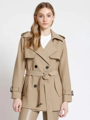 Point Zero coat 8068506 trench style with printed lining sand color