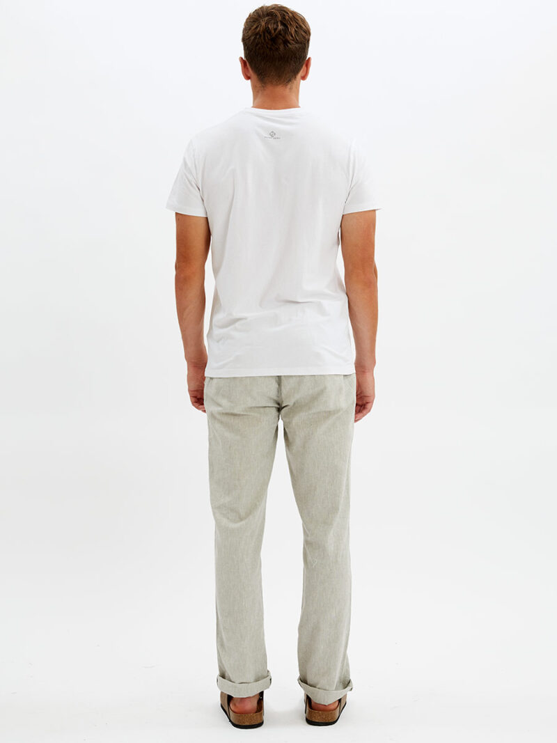 Point Zero 7069209 natural linen trousers with elastic waistband and drawstring