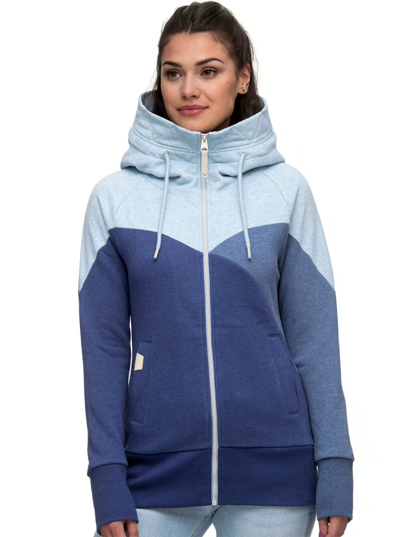 Ragwear sweatshirt 2331-30017 with hood and color block midhight color