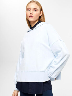 Sweater Sweatshirt Esprit Esprit 013CC1J302 with hood color pastel blue