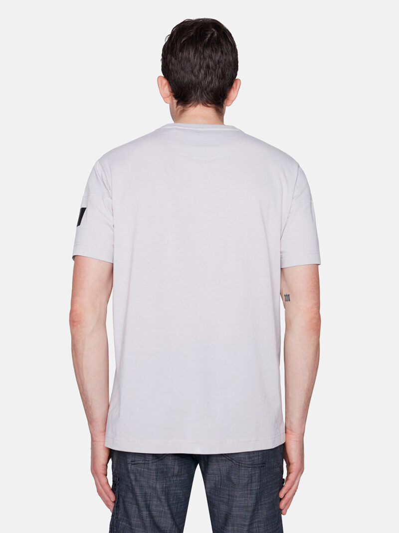T-shirt Projek Raw 142709 manches courtes en coton imprimé avec une poche couleur ivoire
