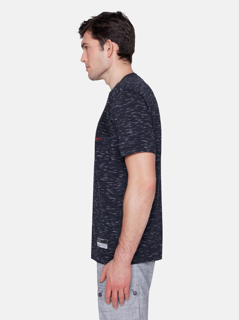 Projek Raw short-sleeved T-shirt in printed textured cotton black