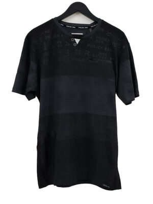 T-shirt Projek Raw 142719 manches courtes en coton extensible texturé imprimé charbon