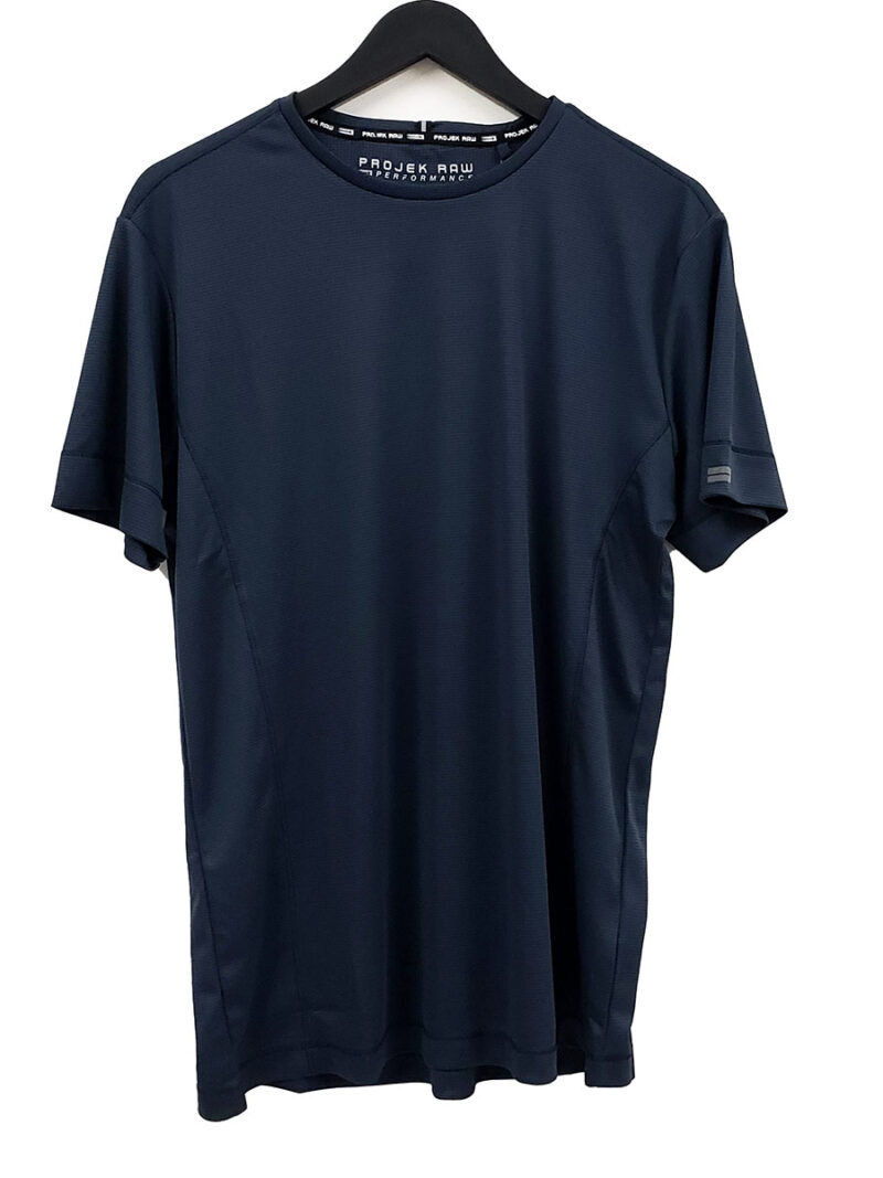 T-shirt Projek Raw PPS23302 en tissu doux, extensible et texturé couleur denim