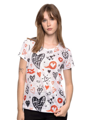 Top Coco Y Club 231-2001 heart print short sleeves