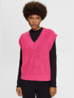 Esprit 013CC1I303 cotton knit tank top pink color