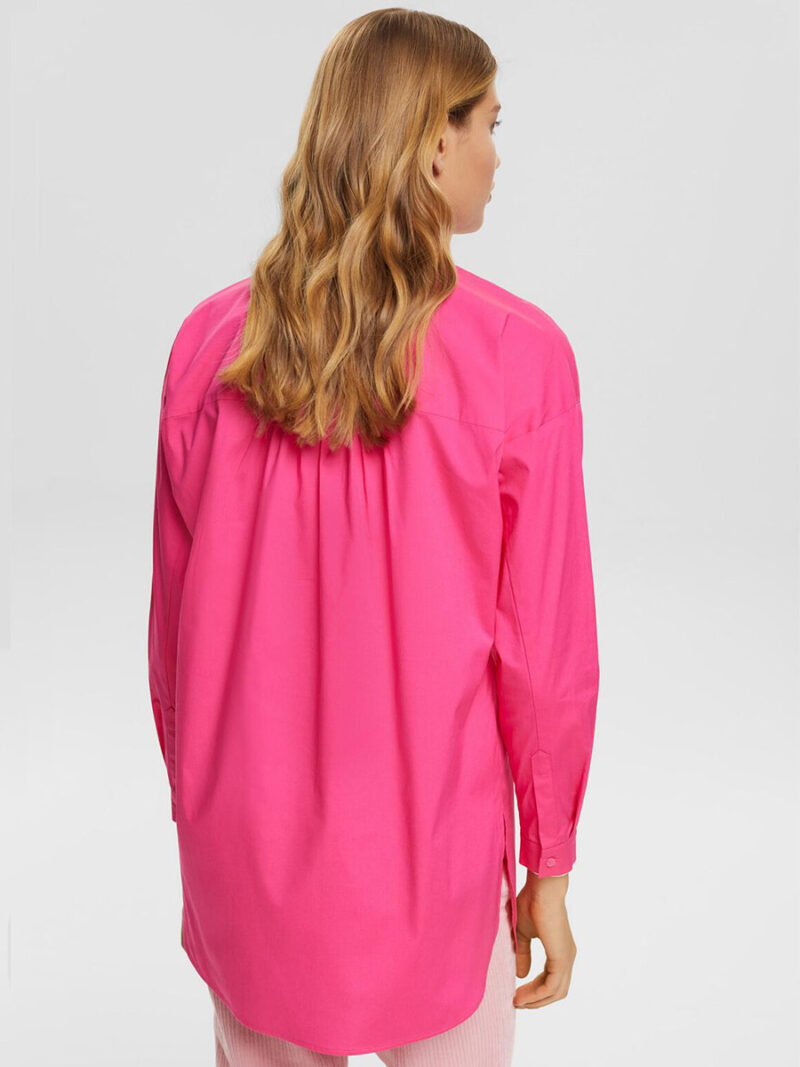 Esprit tunic blouse 013CC1F308 long sleeves loose fit pink color