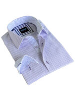 Scoop ARCHIE_S short-sleeved shirt in soft cotton with a modern dressy look with a gingham print lilac color