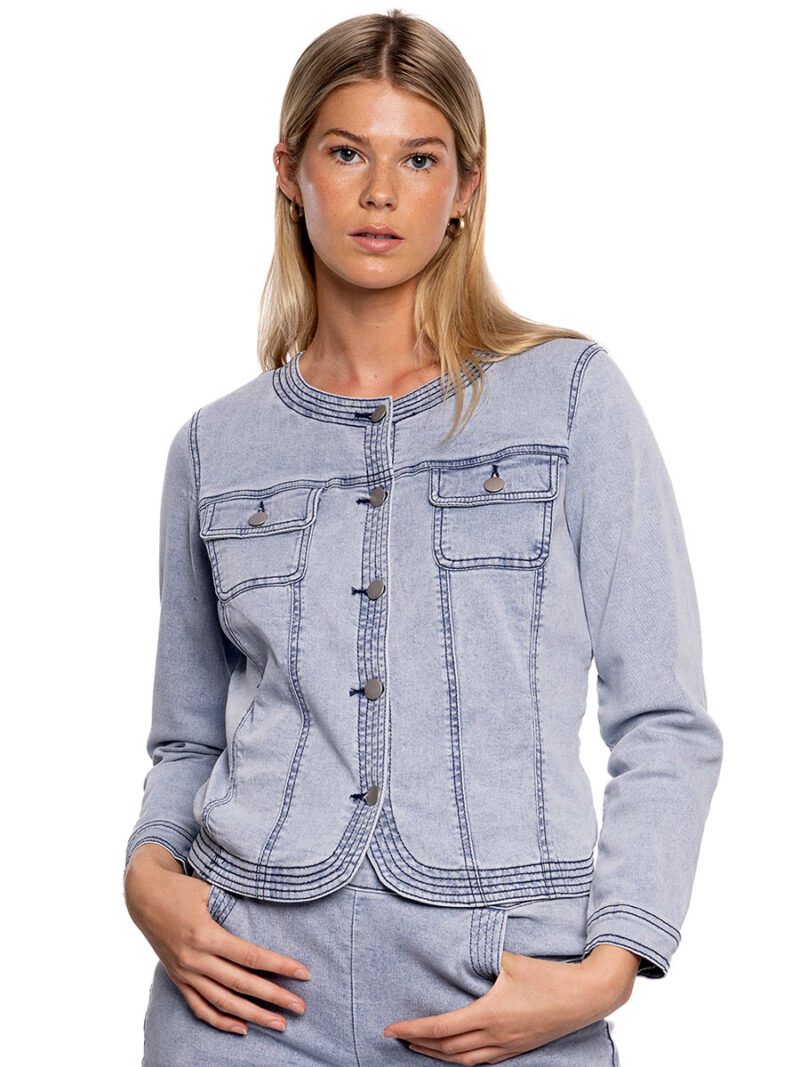 CYC Jeans Jacket 231-1300 stretchy and comfortable long sleeves light blue