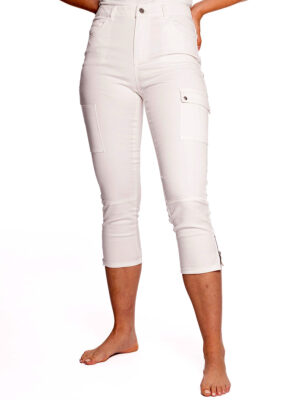 Pantalon CYC 231-1310 cargo 7/8 extensible et confortable couleur blanc