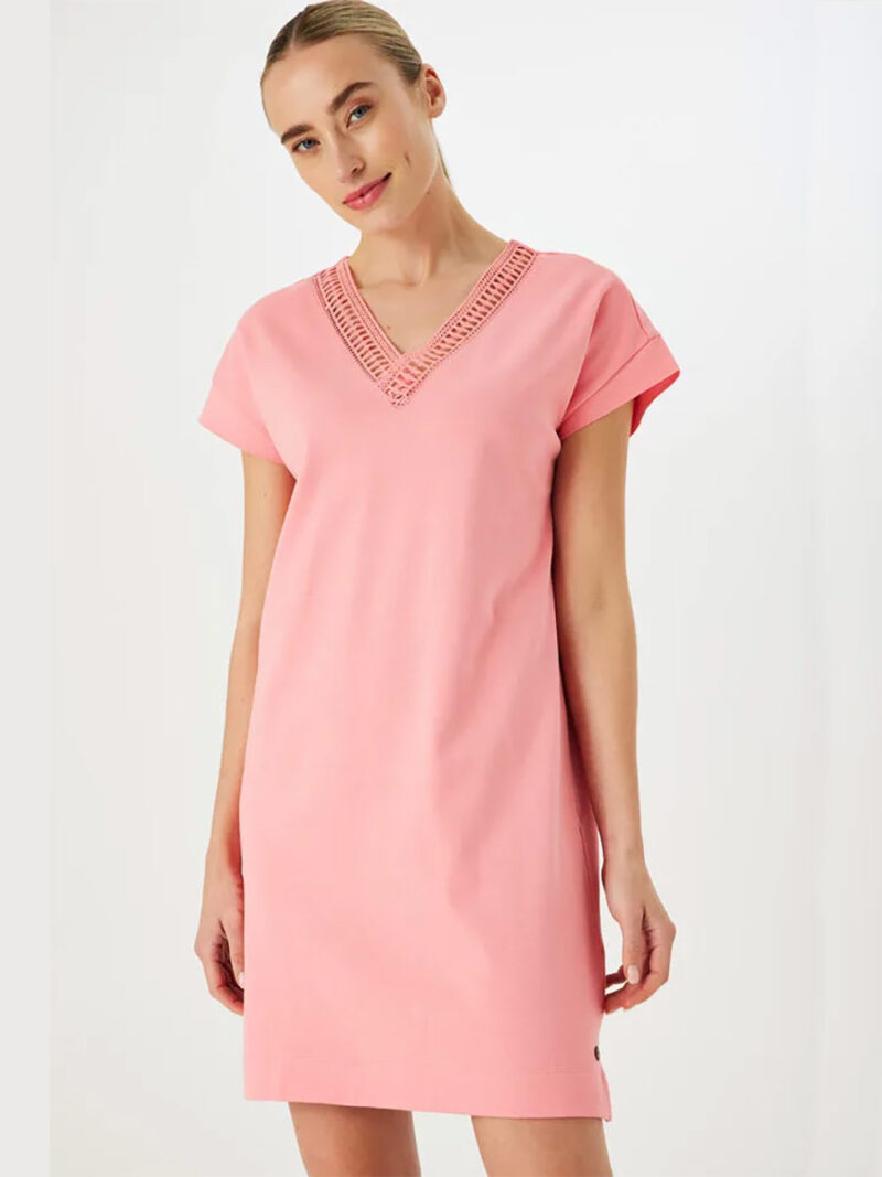 Dress Garcia E30086 short sleeves pink color