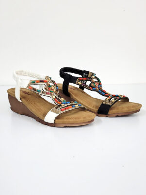 Sandal J.J's FOOTWEAR S-1301 wedge heel and comfortable sole in 2 colors