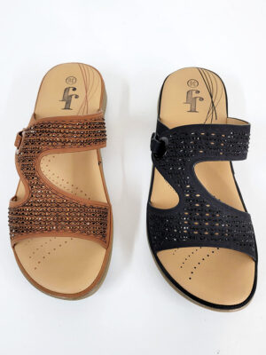 Sandale J.J's FOOTWEAR S-1336 semelle confortable et facile à enfiler 2 couleurs
