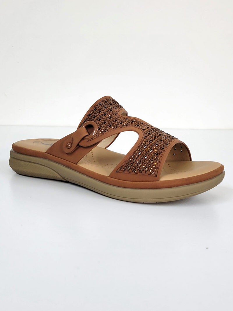 Sandal J.J's FOOTWEAR S-1336 comfortable sole and easy to put on in coffee color