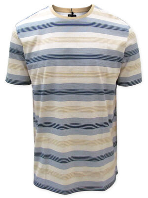 T-Shirt Point Zero 7061224 manches courtes avec multi-rayures beige