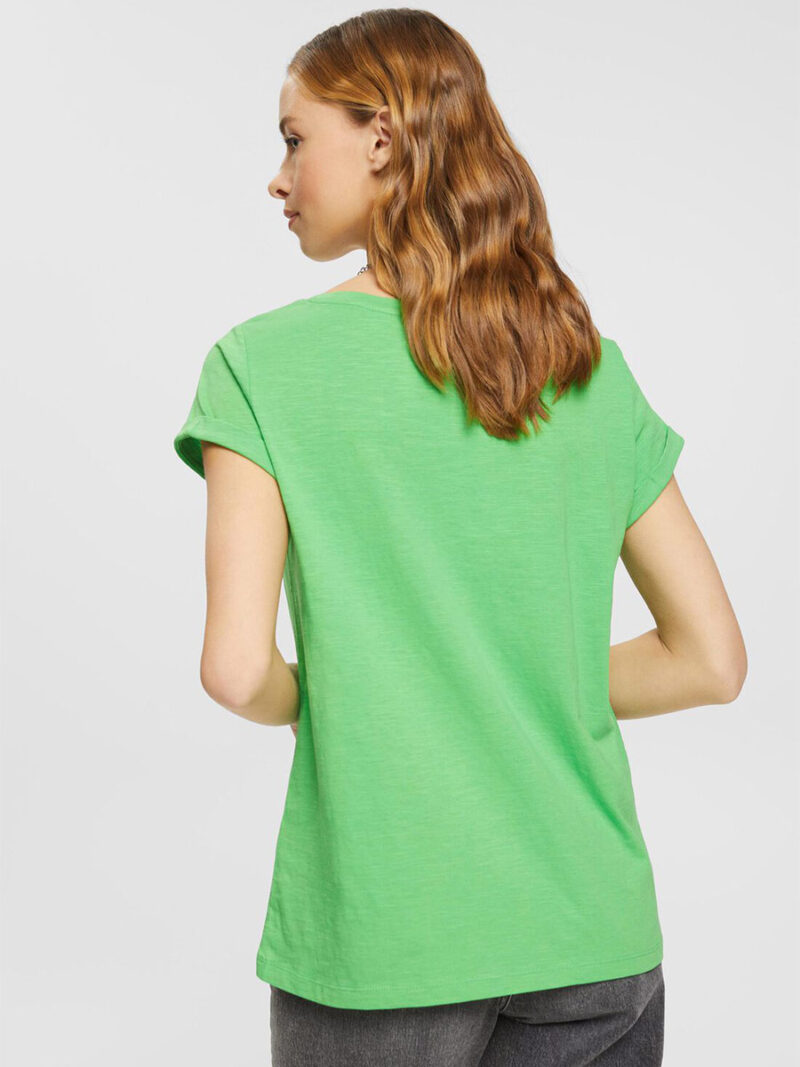 T-shirt Esprit 992CC1K321 manches courtes couleur vert