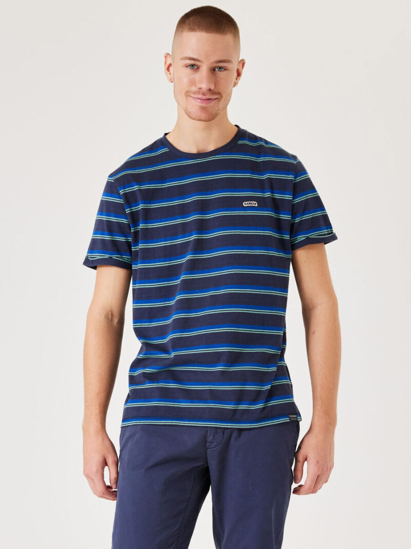 Garcia C31003 short sleeve t-shirt with navy stripes