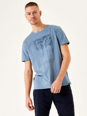 T-shirt Garcia D31201 manches courtes imprimé bleu