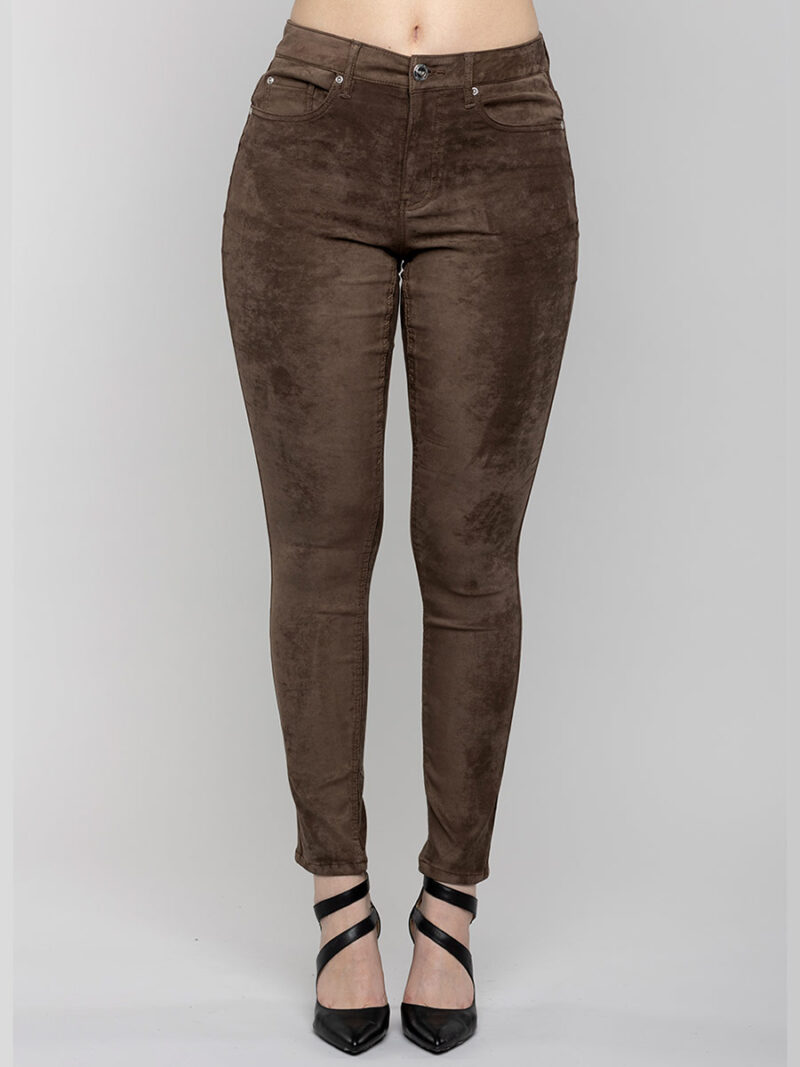 Carreli Jeans BP-0166 stretch suedette skinny jeans brown