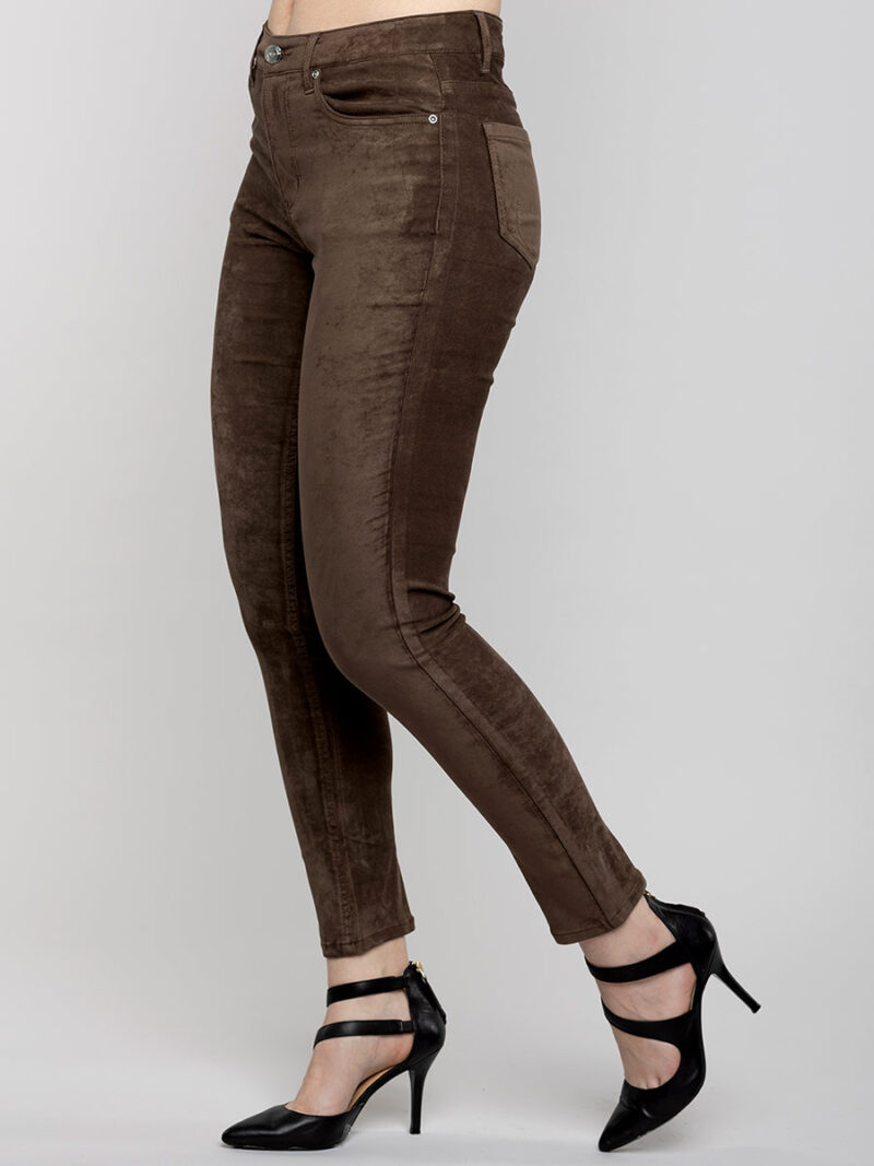 Carreli Jeans BP-0166 stretch suedette skinny jeans brown