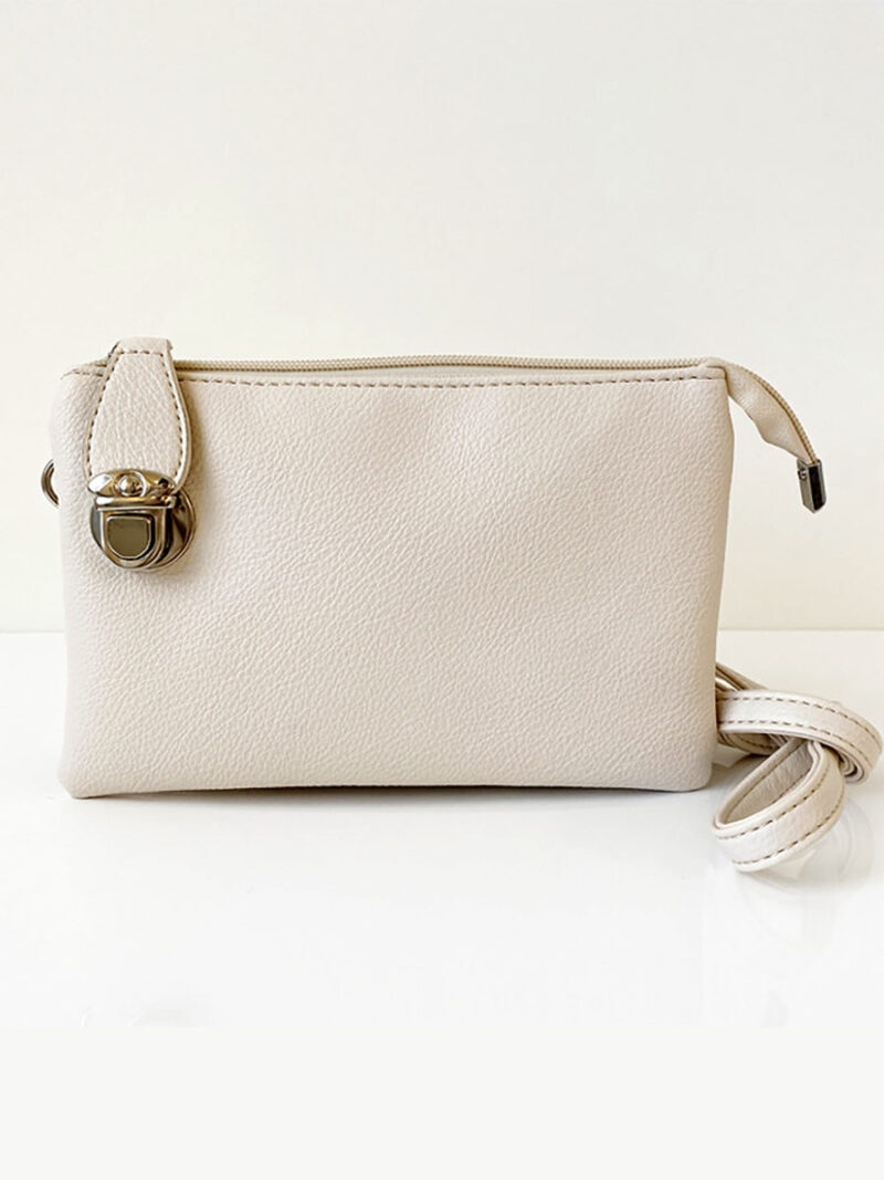 Caracol 7012 soft handbag with 3 pockets beige