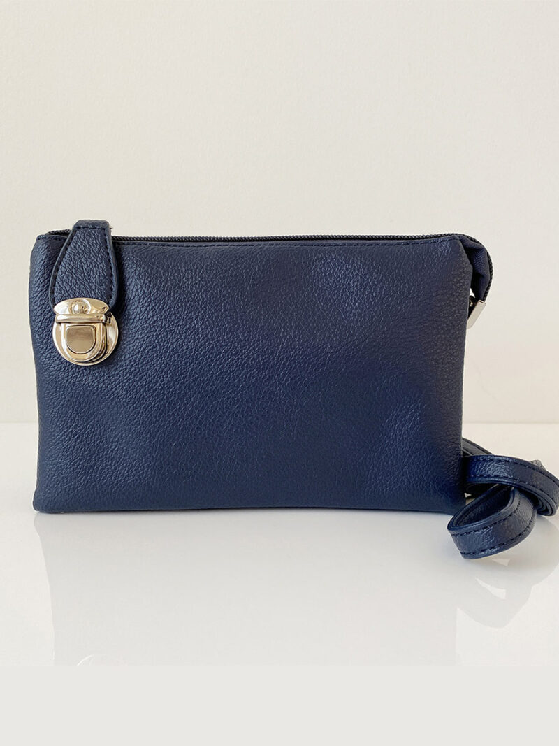 Caracol 7012 soft handbag with 3 pockets navy