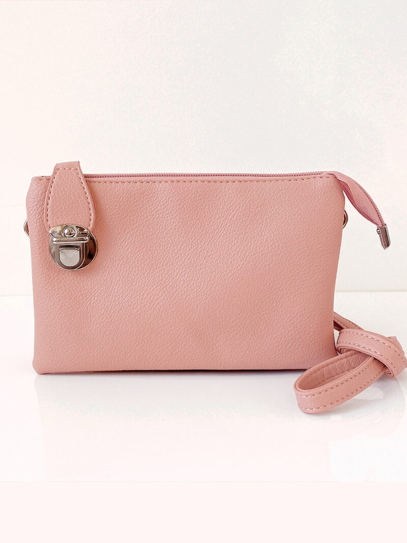 Caracol 7012 soft handbag with 3 pockets pink