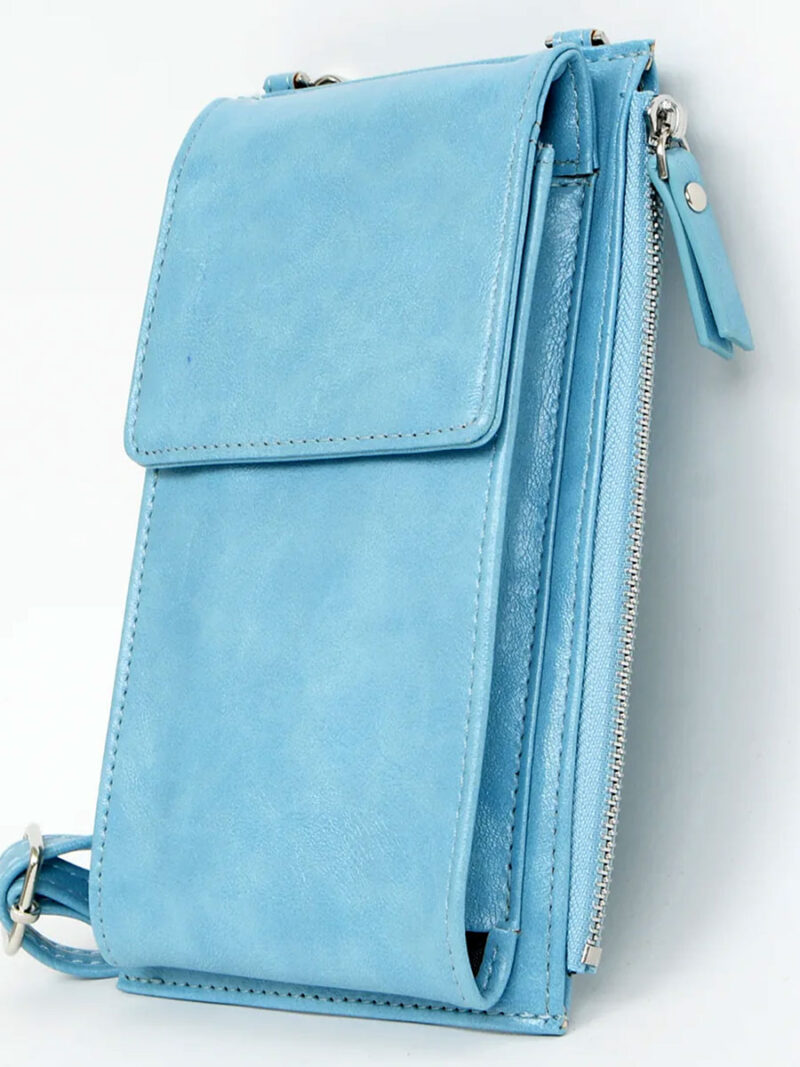 Caracol 7096 multifunctional phone purse turquoise color