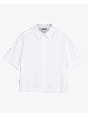 Losan blouse 312-3016 short sleeve white