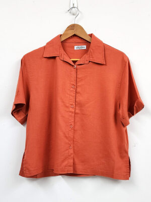 Losan blouse 312-3016 short sleeve orange