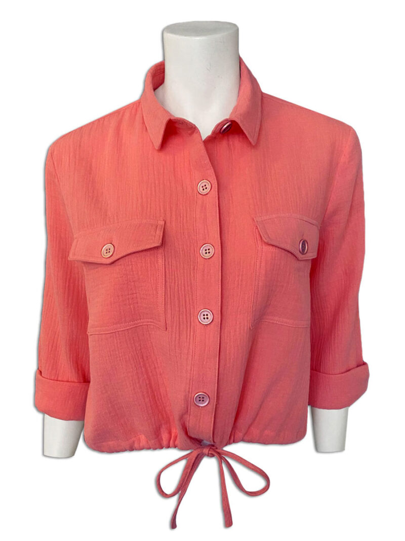 Motion coral Blouse MOK4916 in jacket-style cotton