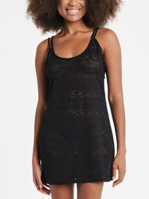 Mandarine crochet dress collection cover-up swimsuit W01122 black