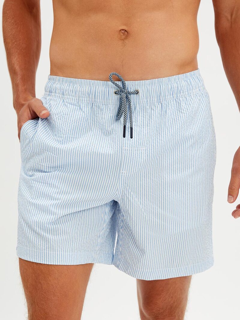 Point Zero short swim shorts 7065301 with stripes and crinkle look blue