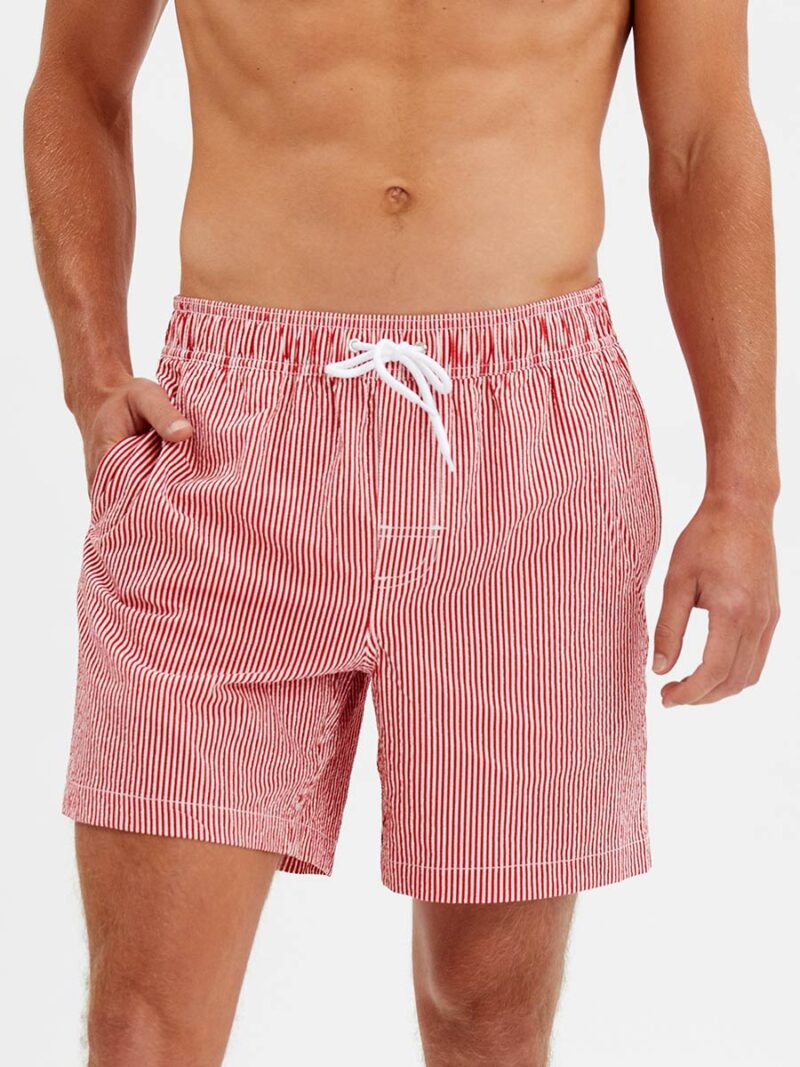 Point Zero short swim shorts 7065301 with stripes and crinkle look red