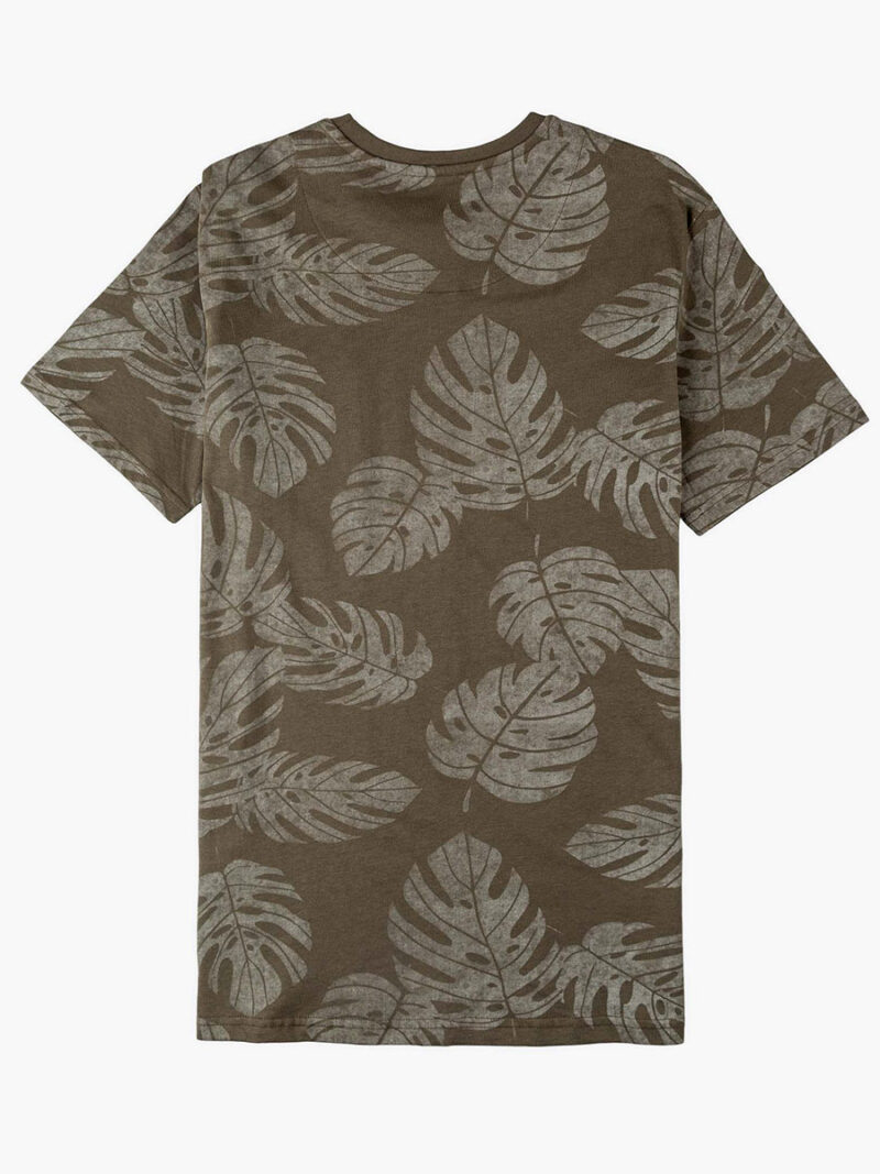 Losan T-Shirt #311-1024 Tropical Print Short Sleeve khaki combo