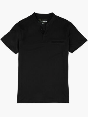 T-shirt Losan 311-1025 style Henley manches courtes couleur noir