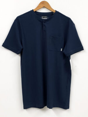 T-shirt Losan 311-1029 style Henley à manches courtes couleur marine