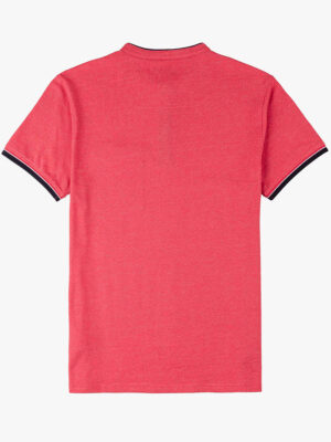 T-shirt Losan 311-1083 style Henley à manches courtes corail