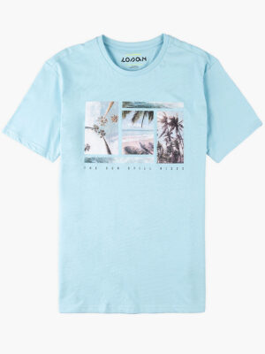 T-shirt Losan 311-1204 manches courtes imprimé bleu pâle