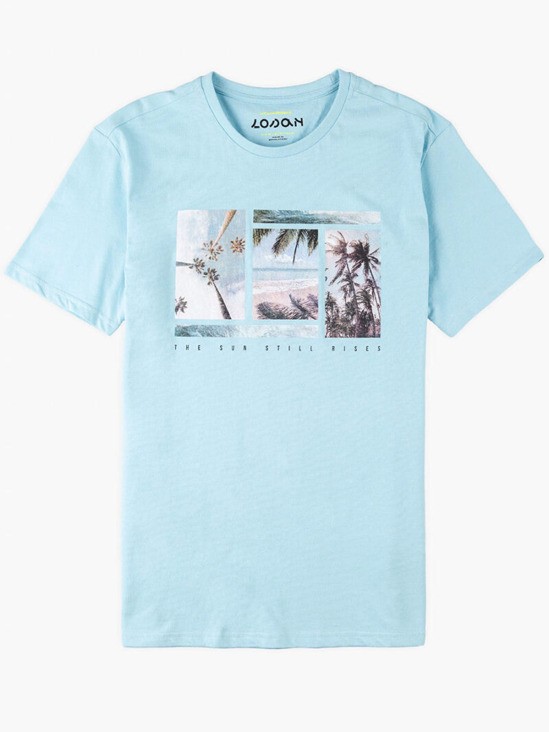 Losan T-shirt 311-1204 short sleeve printed light blue
