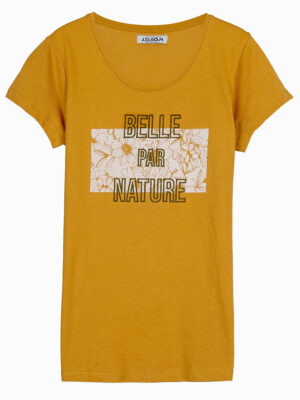 T-shirt Losan 312-1203AL manches courtes imprimé couleur moutarde