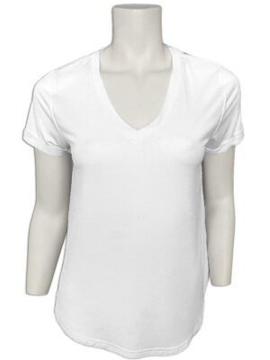 T-shirt Motion MOK4930 encolure en V blanc