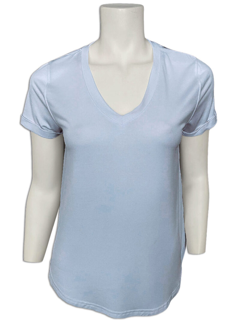 T-shirt Motion MOK4930 encolure en V bleu pâle