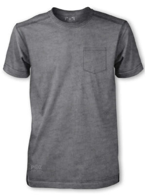 T-shirt Point Zero 7061010 manches courtes délavé avec une poche couleur chrome